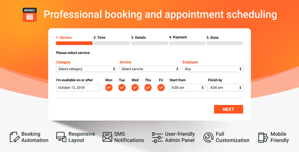 Bookly PRO – Appointment Booking and Scheduling Software System