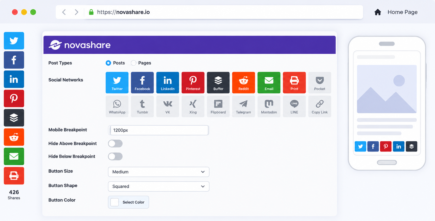 Novashare - WordPress Social Sharing Plugin