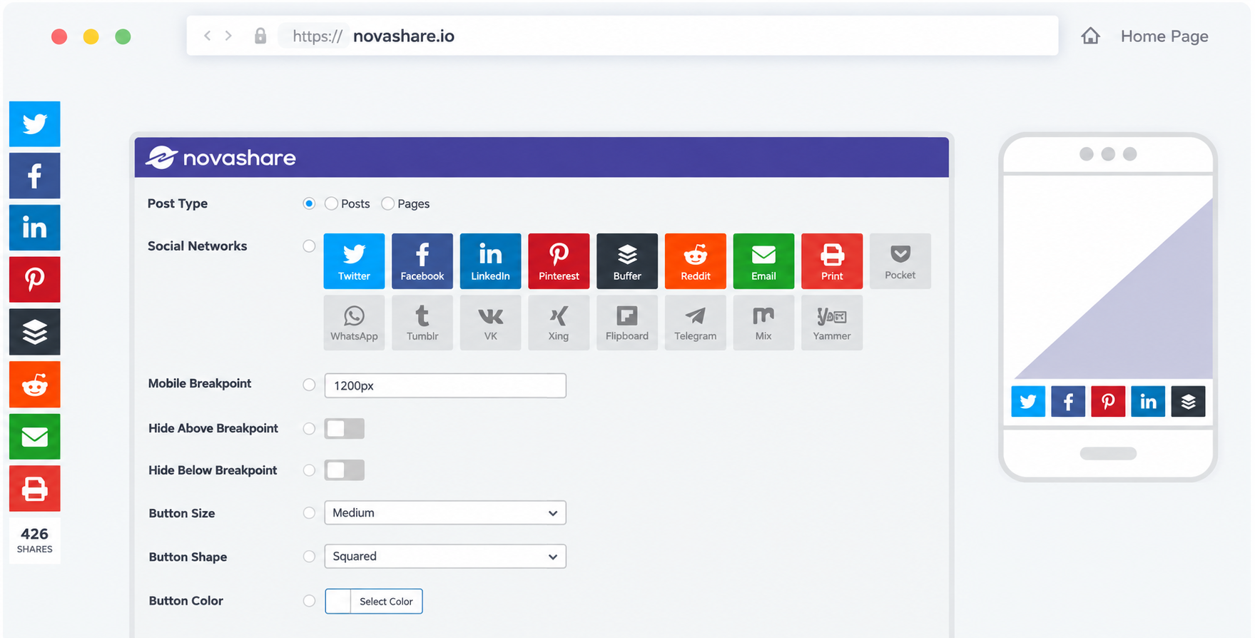 Novashare - WordPress Social Sharing Plugin
